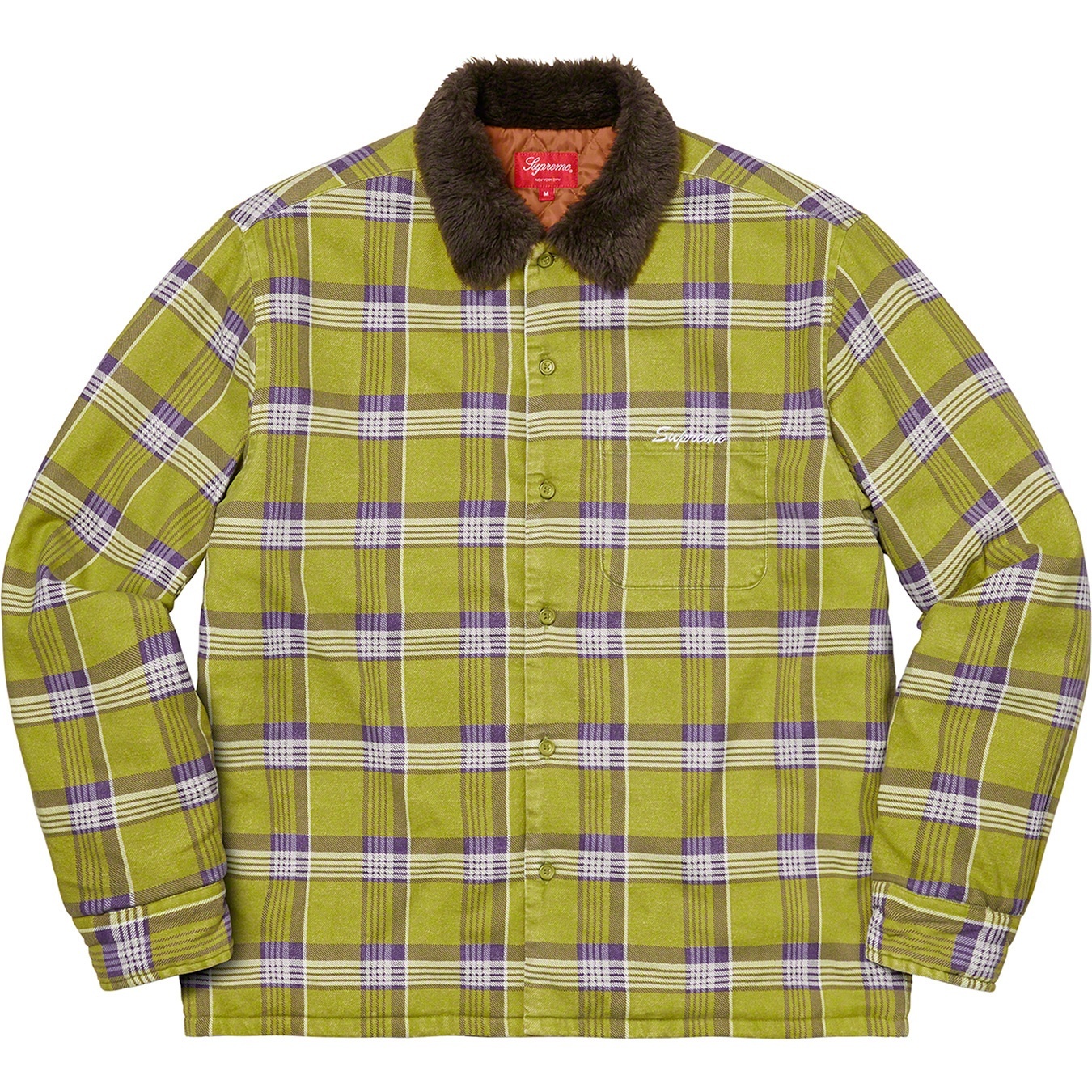 Faux Fur Collar Flannel Shirt view 7